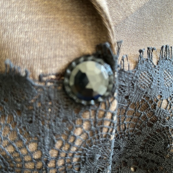 Designer Jacket in Brown & Black Lace Accent L - NWOT - Picture 8 of 11